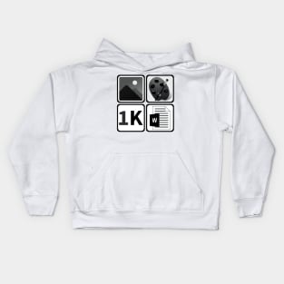 A Picture Paints A Thousand Words Icon Design T-Shirt (In Black and White) Kids Hoodie